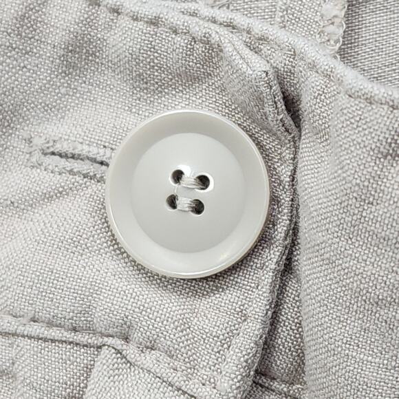 Lane Bryant Pants Womens 22 Tan Khaki Linen Blend High Rise Capri Office Preppy - Picture 2 of 11